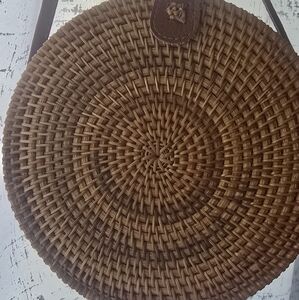 Handwoven Rattan Crossbody Bag